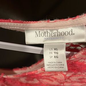 Pink lace maternity dress